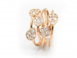 This is a picture of an 18k Rose Gold Multi-Band Diamond Ring