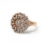 Rose Gold Floral Diamond Ring