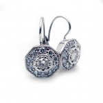 This is a picture of Vintage Inspired Diamond Leverback Earrings