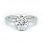 This is a picture of a Platinum Elevated Bezel Solitaire Diamond Setting