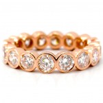 This is a picture of a 14k Rose Gold Bezel Set Diamond Eternity Band