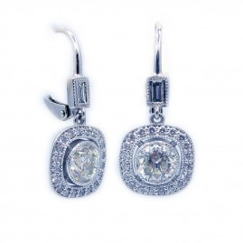 This is a picture of 14k White Gold Diamond with Halo Earrings