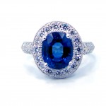 This is a picture of a Ceylon Sapphire and Diamond Ring