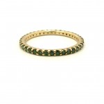 This is a picture of a Forest Green Diamond Eternity Band in 14k Yellow Gold