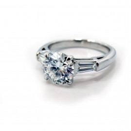Platinum Tapered Baguette Diamond Engagement Ring
