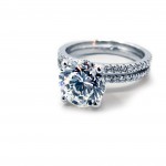 This is a picture of Platinum and Diamond Double Band Engagement Ring
