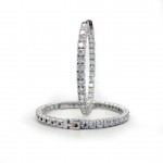 This is a picture of 18k White Gold and Diamond Hoop Earrings