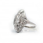 This is a picture of a Vintage Inspired Rose and Old Cut Round Diamond Engagement Ring