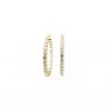 This is a picture of 18k yellow gold diamond inside out hoops