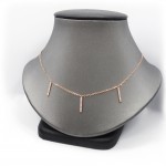 Picture of Triplet Bar Necklace in rose gold and Diamonds