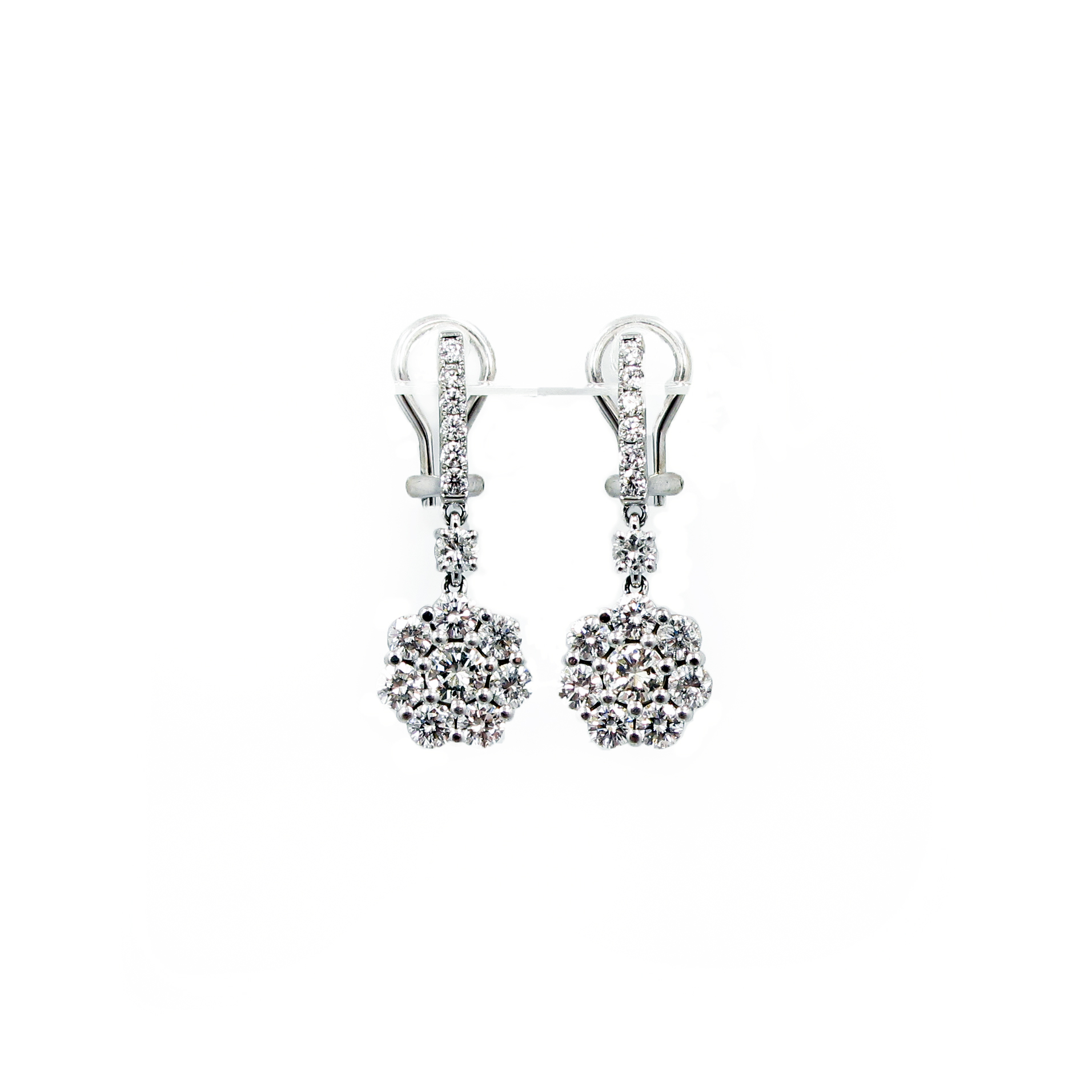 Floral Diamond Drop Earrings