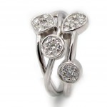This is a picture of a Weave Design Diamond Ring in 14k White Gold