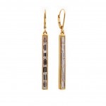 This is a picture of Baguette Diamond Earrings in 14k Yellow Gold