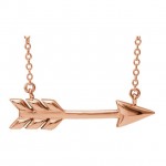 This is a picture of an Arrow Necklace in 14k Rose Gold