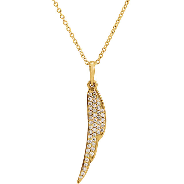 Gold and Diamond Angel Wing necklace