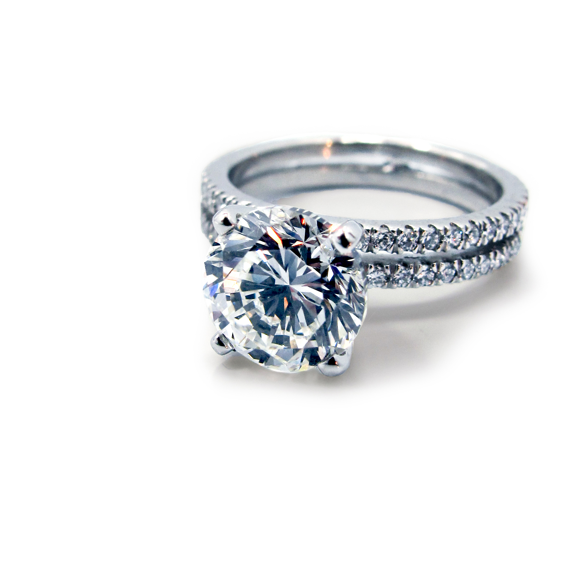 This is a picture of Platinum and Diamond Double Band Engagement Ring