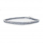 This is a picture of an 18K White Gold and Diamond Two Prong Tennis Bracelet