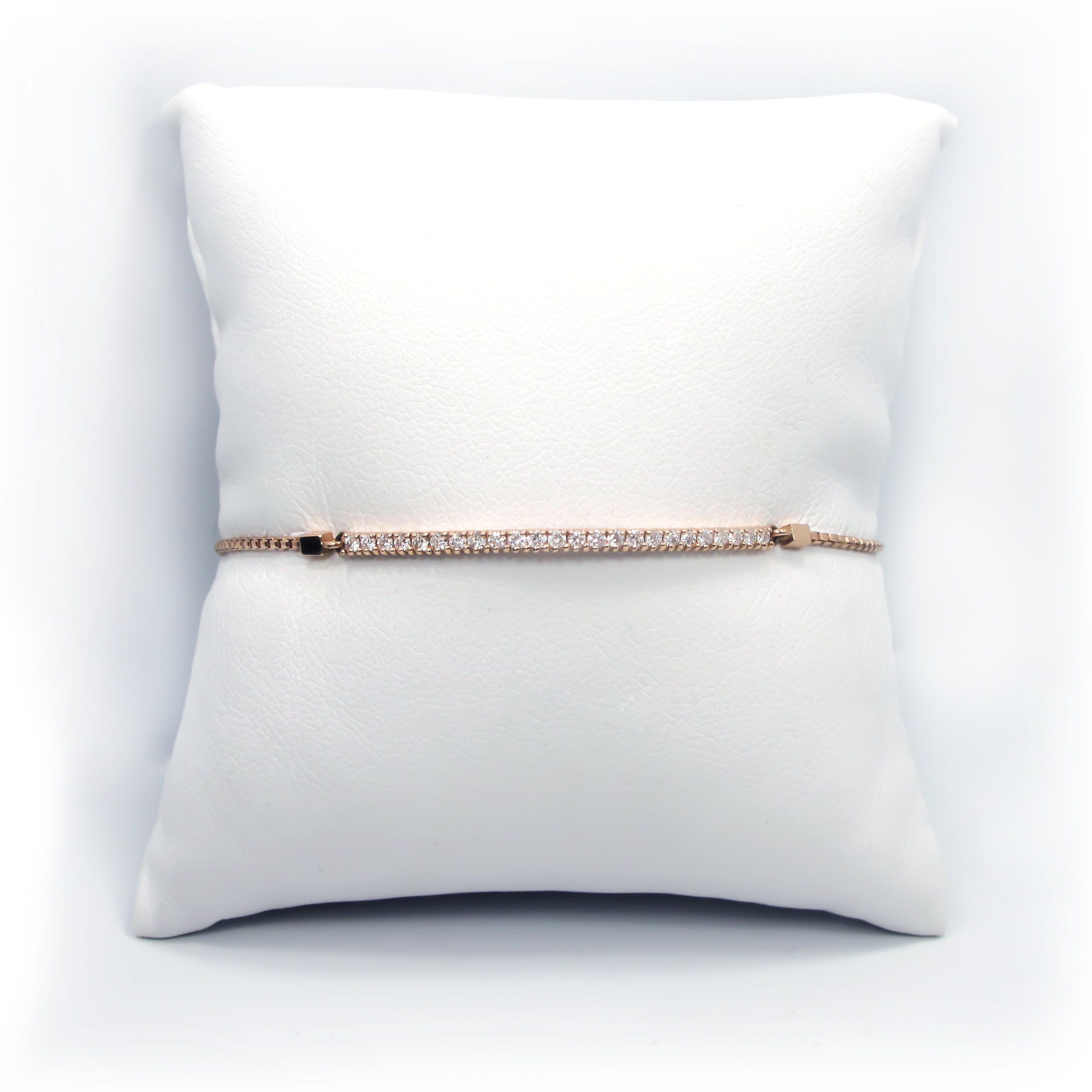 14k Rose Diamond Bar Bracelet