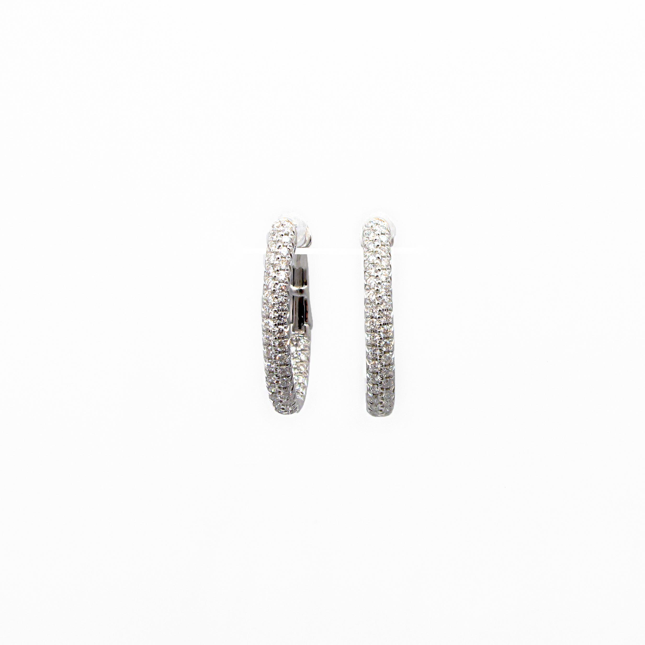 Diamond Pave Oval Hoop Earrings