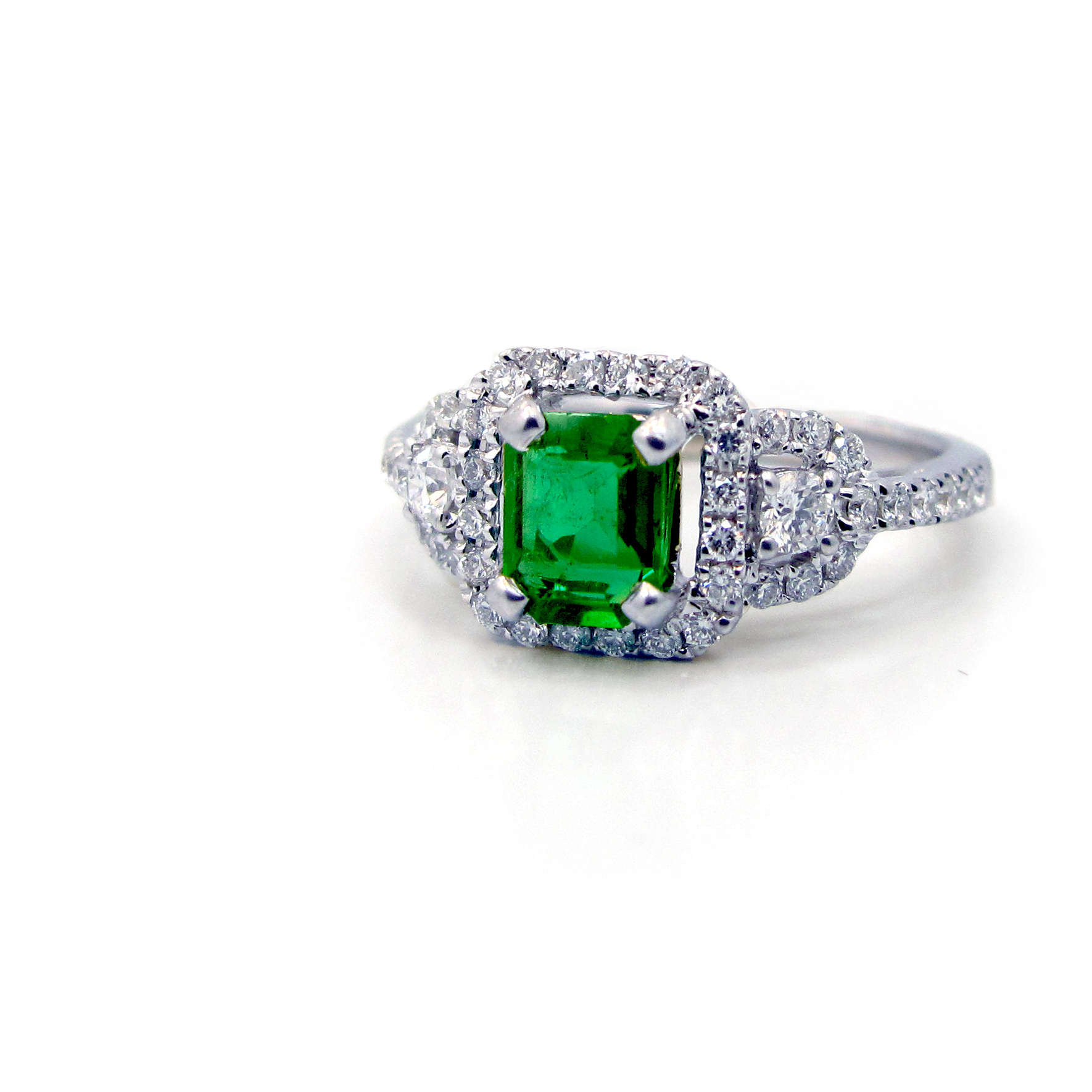 Emerald and Diamond Cocktail Ring