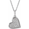 White Gold Pave Heart Pendant Necklace