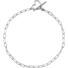 white Heart & Paperclip-Style Chain 6" Bracelet