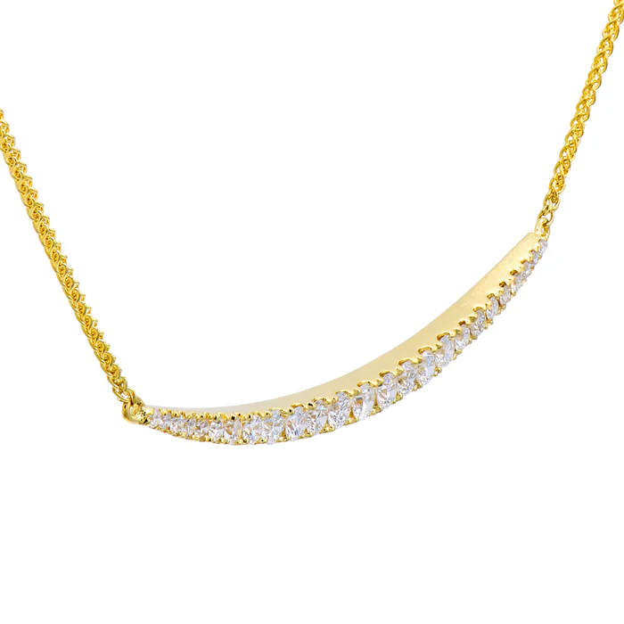 This is an image of Gold Bar Necklace, Graduating, Fashion Necklace